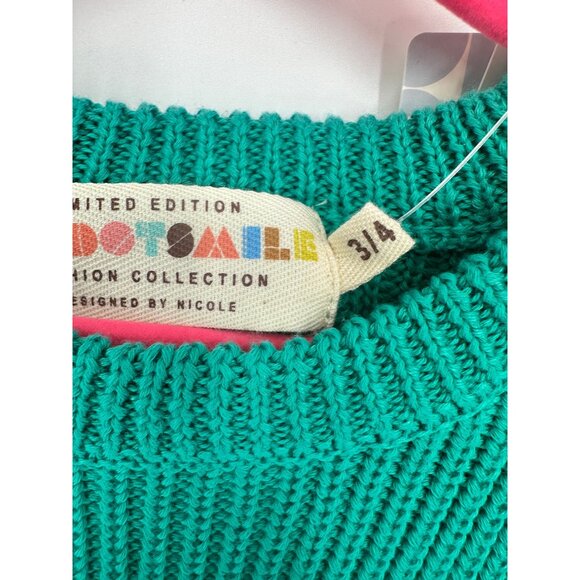 DotDotSmile Girls Long Sleeves Blue Green Knit Sweater Size 3/4 New With Tags - Picture 2 of 4